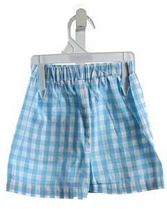 RED BEANS  AQUA  GINGHAM  SHORTS