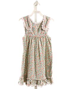 SERENDIPITY  GREEN  FLORAL  KNIT DRESS WITH EYELET TRIM