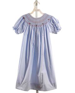 SMOCKED THREADS CECIL & LOU  LT BLUE  GINGHAM SMOCKED DRESS