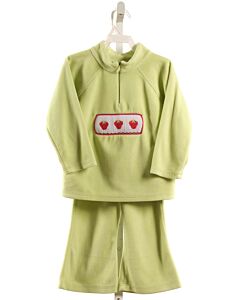 CASTLES & CROWNS  LT GREEN FLEECE  SMOCKED 2-PIECE OUTFIT