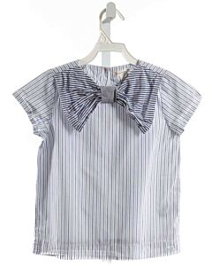 CREWCUTS  BLUE  STRIPED  SHIRT-SS WITH BOW