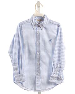 THE BEAUFORT BONNET COMPANY  LT BLUE  WINDOWPANE  DRESS SHIRT