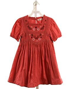 MINI BODEN  RED SWISS DOT FLORAL EMBROIDERED DRESS