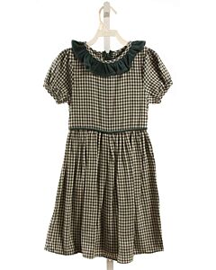MAISON ME  GREEN  GINGHAM  DRESS WITH RUFFLE