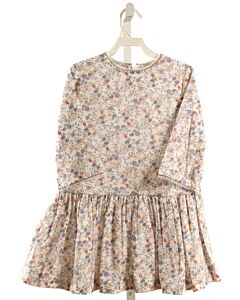 HANNAH KATE  LT BLUE  FLORAL  DRESS WITH PICOT STITCHING