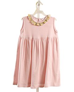 EYELET & IVY  LT PINK  STRIPED  KNIT DRESS WITH RUFFLE
