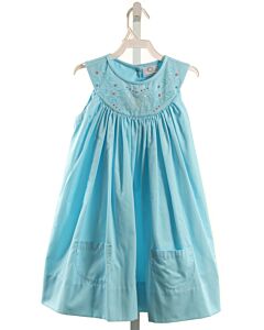THE PROPER PEONY  AQUA  FLORAL EMBROIDERED DRESS