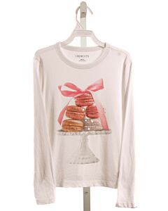 CREWCUTS  WHITE   PRINTED DESIGN KNIT LS SHIRT WITH SEQUINS
