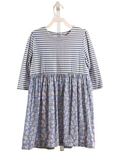 BISBY BY LITTLE ENGLISH  BLUE  STRIPED PRINTED DESIGN KNIT DRESS