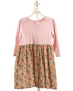BISBY BY LITTLE ENGLISH  PINK  STRIPED PRINTED DESIGN KNIT DRESS