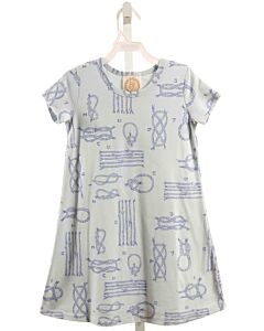 THE BEAUFORT BONNET COMPANY  BLUE   PRINTED DESIGN KNIT DRESS
