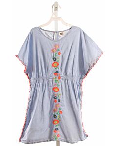 MINI BODEN  LT BLUE  FLORAL EMBROIDERED DRESS