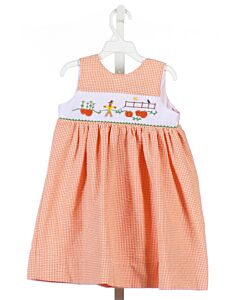 WISH UPON A STAR  ORANGE SEERSUCKER GINGHAM  DRESS 