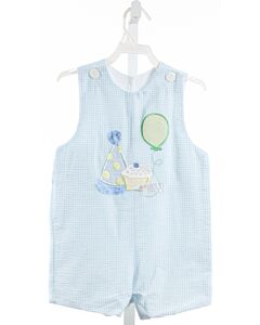 WISH UPON A STAR  BLUE SEERSUCKER GINGHAM  JON JON/ SHORTALL