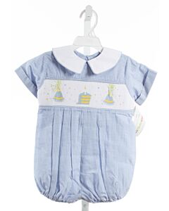 WISH UPON A STAR  BLUE  GINGHAM SMOCKED BUBBLE