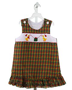 WISH UPON A STAR  MULTI-COLOR  PLAID SMOCKED DRESS