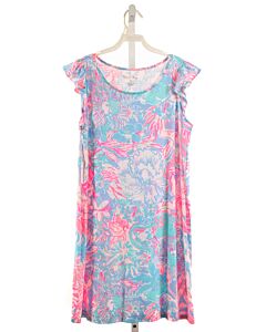 LILLY PULITZER  AQUA  FLORAL  KNIT DRESS