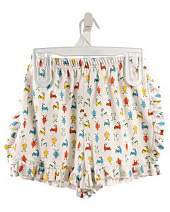 HANNAH KATE  WHITE  PRINT  SHORTS WITH RUFFLE