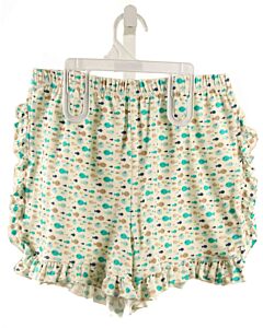 HANNAH KATE  GREEN  PRINT  SHORTS WITH RUFFLE