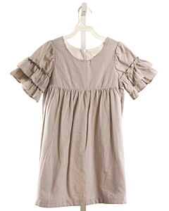 MABEL + HONEY  GRAY  STRIPED  DRESS WITH RUFFLE