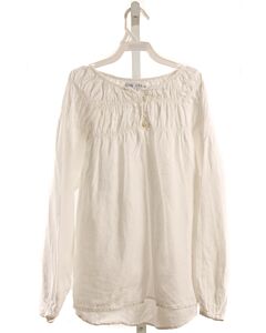 ZARA  WHITE LINEN  SMOCKED DRESS SHIRT