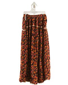 ZARA  ORANGE  FLORAL  SKIRT WITH LACE TRIM