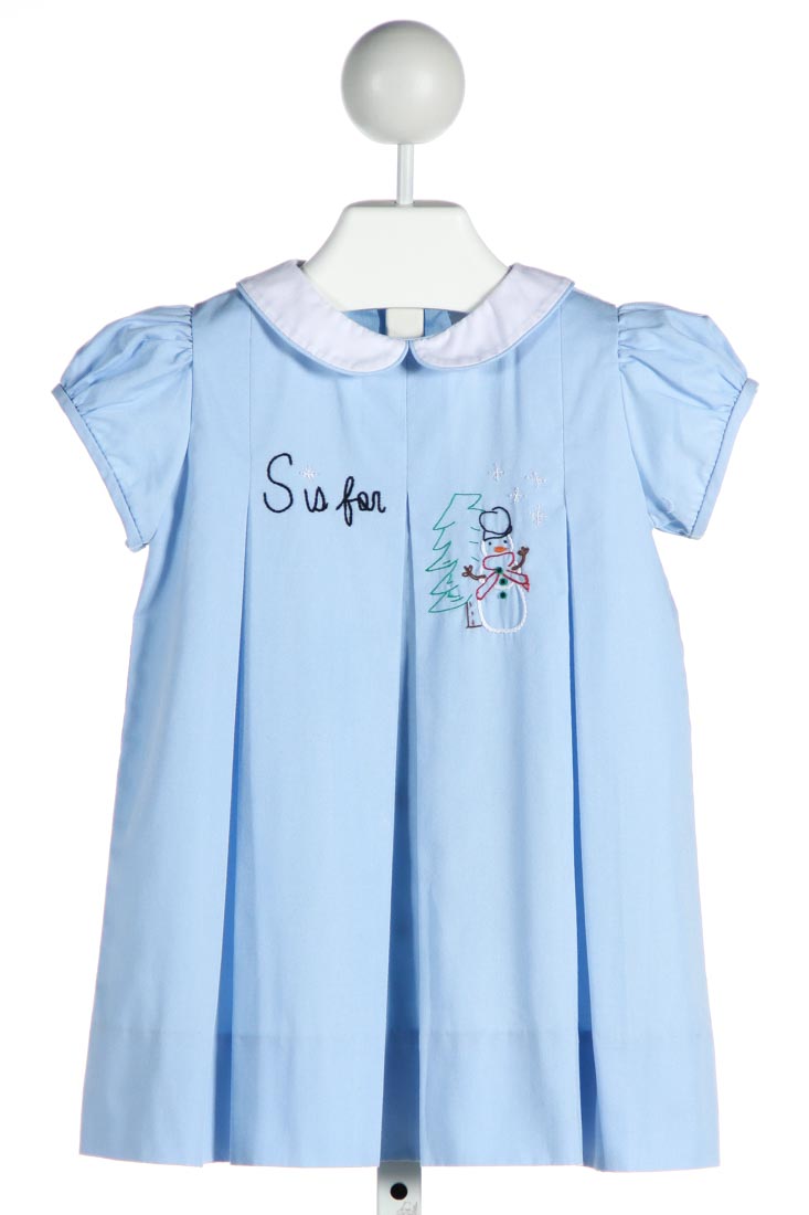 NEW The Proper Peony Blue / White Rose on sale Embroidery Flower Scallop Easter Dress 4T