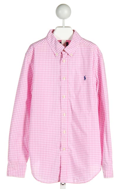 POLO BY RALPH LAUREN PINK GINGHAM CLOTH LS SHIRT