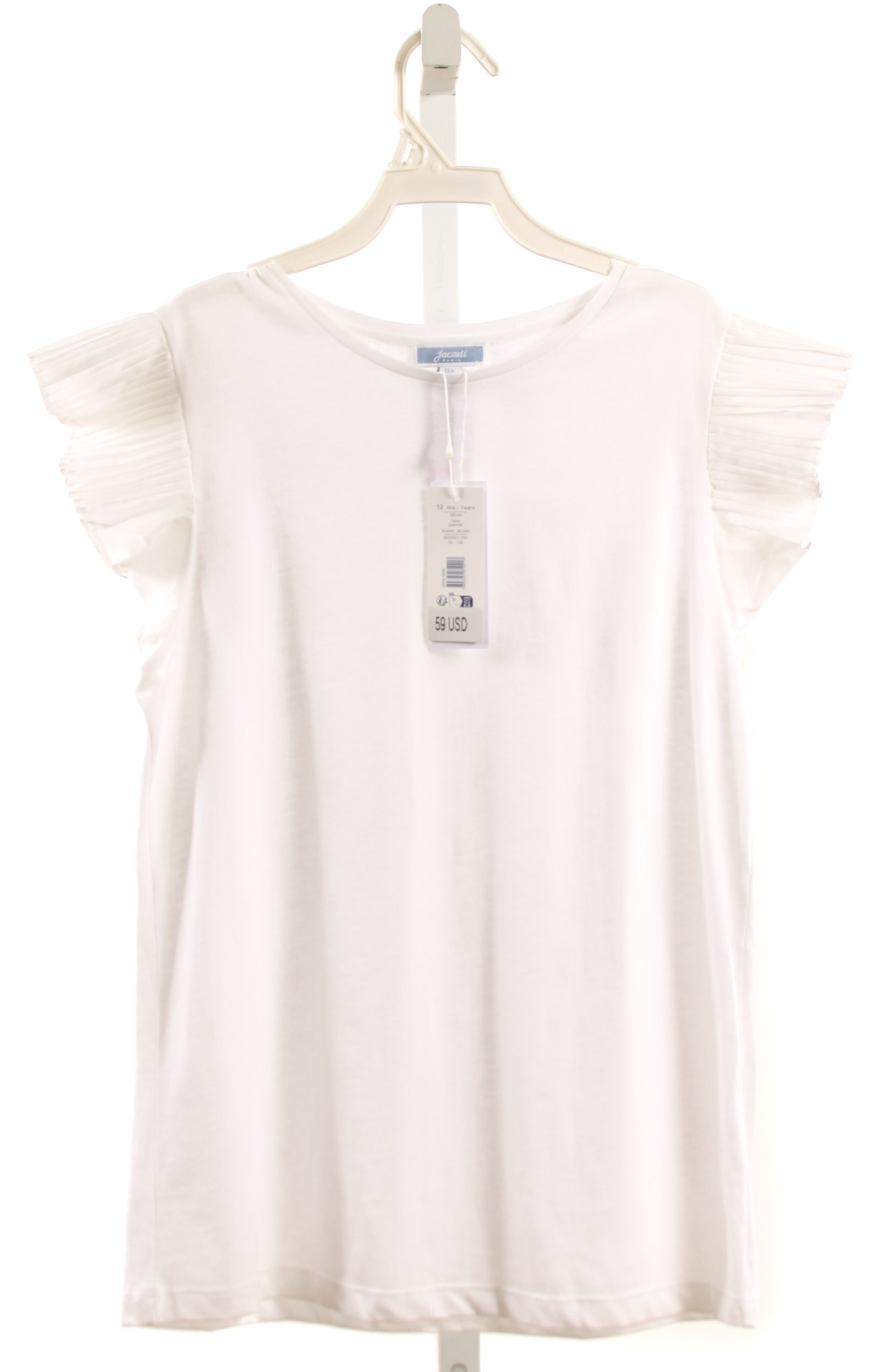 JACADI WHITE SLEEVELESS SHIRT
