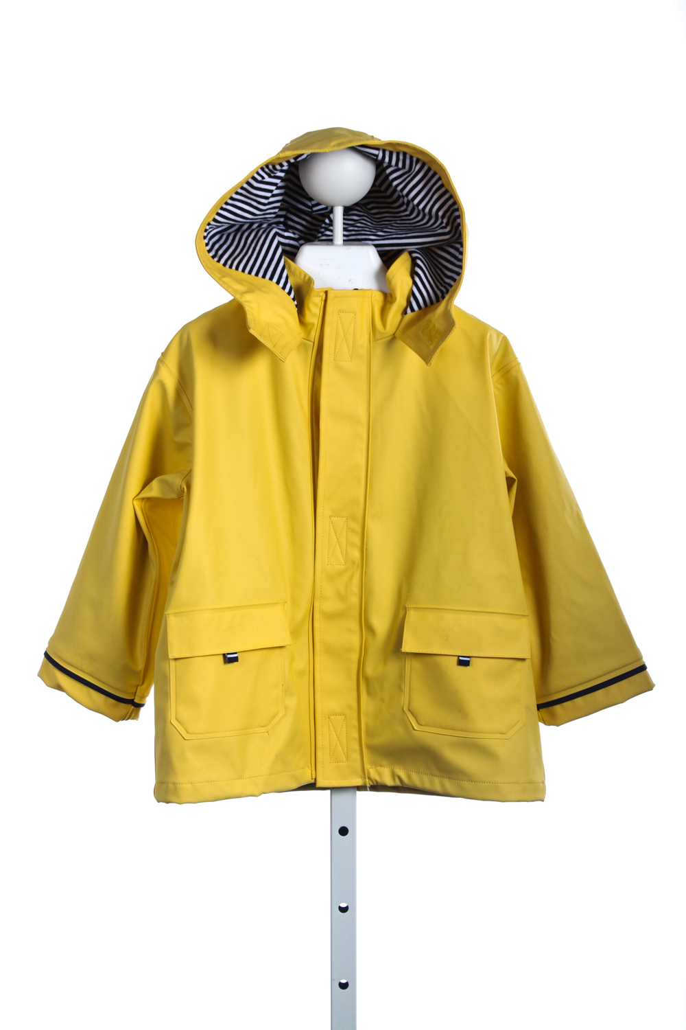 JOJO MAMAN BEBE YELLOW RAINCOAT WITH STRIPED LINING *SLIGHT