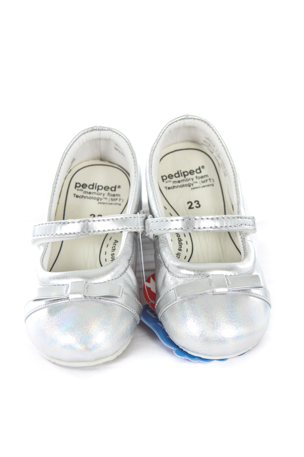 PEDIPED SILVER SHOES WITH EXTRA INSERTS TODDLER SIZE (EU 23=US 7)