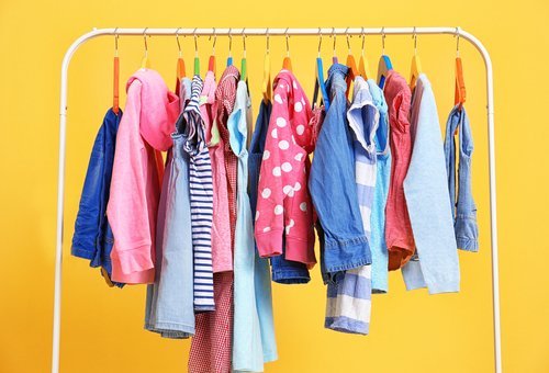 clothes hanging on rack