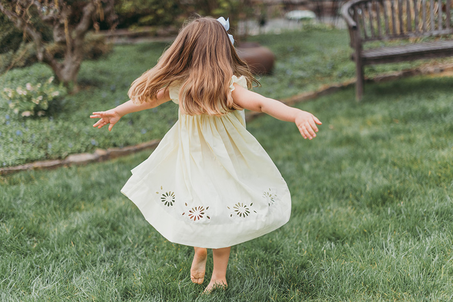 yellow childs dress